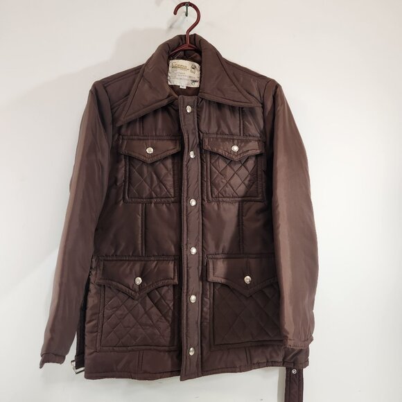 Vintage Lucerne (Korea) Belted Quilted Brown Jacket Size Asian Medium - Picture 1 of 8